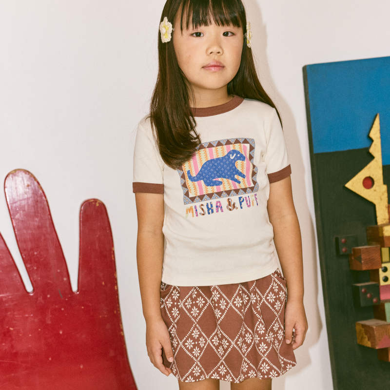 D1】Misha&Puff（ミーシャアンドパフ）2026SS DOG COLLAGE RIGER TEE