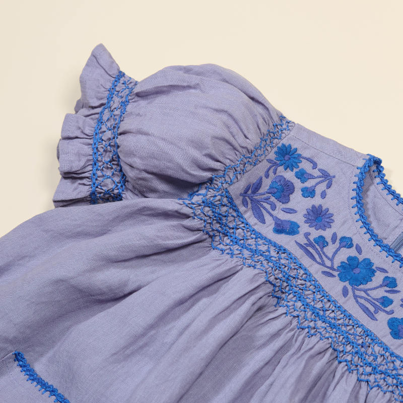 High Summer】Apolina(アポリナ)2026SS Dora Dress - Blue-lilac High Summer】Apolina(アポリナ)2026SS Dora Dress - Blue-lilac