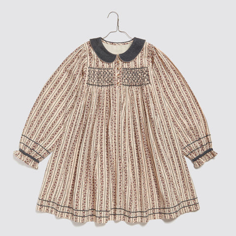 Little Cotton Clothes 2024AW Button Pointelle Tee - Marsala Buttoned pointelle long sleeve T-shirt