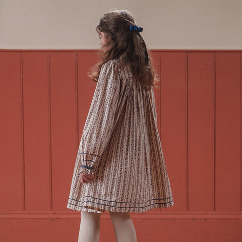 Little Cotton Clothes 2024AW Button Pointelle Tee - Marsala Buttoned pointelle long sleeve T-shirt