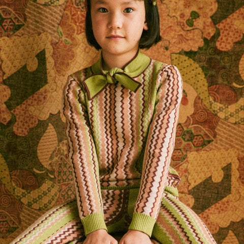 ・【D2】Misha&Puff（ミーシャアンドパフ）2024AW Elsa Sweater - Sprig Zigzag Jacquard- セーター