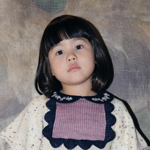 【D2】Misha&Puff（ミーシャアンドパフ）2025WI Embroidered Peter Pan Top - Ink - 襟付きトップス