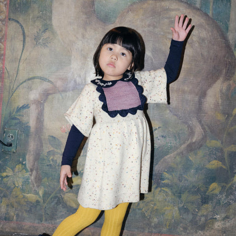 【D2】Misha&Puff（ミーシャアンドパフ）2025WI Embroidered Peter Pan Top - Ink - 襟付きトップス