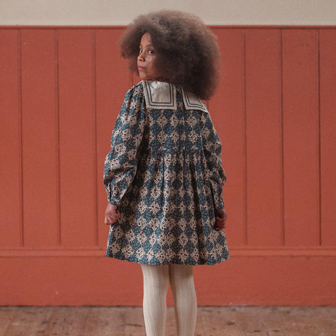 Little Cotton Clothes 2024AW Button Pointelle Tee - Marsala Buttoned pointelle long sleeve T-shirt