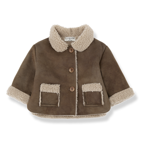 1 + in the family（ワンモア イン ザ ファミリー） 2025AW  FILIPPA -brown-  collar jacket 襟付きジャケット,アウター