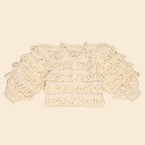 Apolina（アポリナ）2026AW FIRA LS BLOUSE - MILK-CREAM -　キッズブラウス.