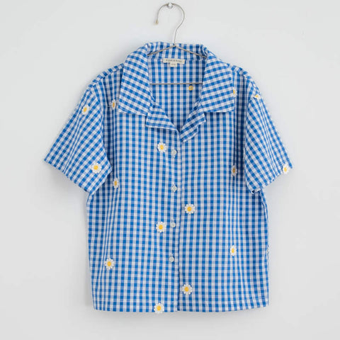 Fish&Kids（フィッシュアンドキッズ）2026SS DAISY FLOWERS SHIRT -blue- 半袖Tシャツ