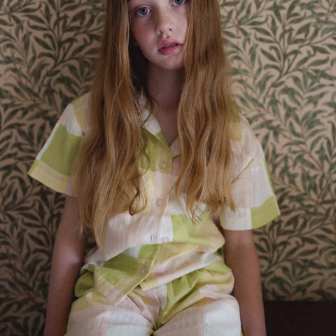 Fish&Kids（フィッシュアンドキッズ）2026SS PASTEL PATCHWORK SHORT -blue- ショートパンツ