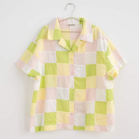 Fish&Kids（フィッシュアンドキッズ）2026SS PASTEL PATCHWORK SHIRT -pastel- レディース半袖Tシャツ