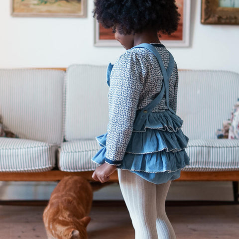 Little Cotton Clothes（リトルコットンクローズ）2026AW Velvet Dhalia romper in Eggshell  ロンパース