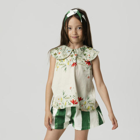 WOLF&RITA（ウルフアンドリタ） 2026SS GABRIELA BLOUSE -bloom- 襟付きボタニカル柄ブラウス