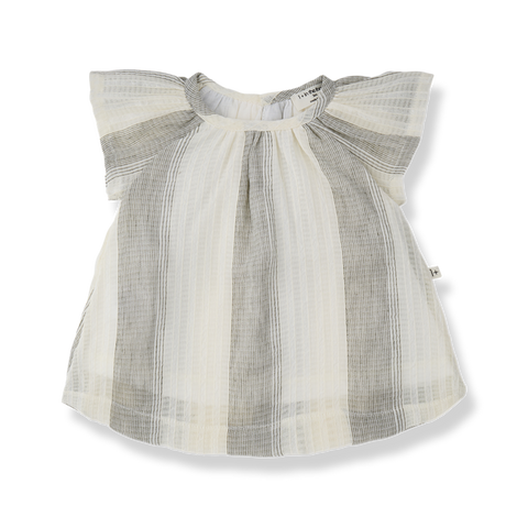 1 + in the family（ワンモア イン ザ ファミリー） 2026SS  GAVINA -grey- ストライプ柄トップス