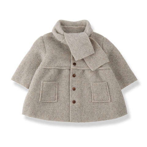 1 + in the family（ワンモア イン ザ ファミリー） 2026AW GORIZIA -blue- girly coat w/scarf スカート付きガーリーコート (コピー).