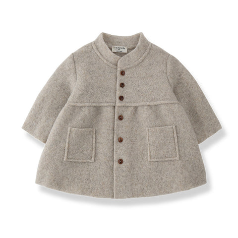 1 + in the family（ワンモア イン ザ ファミリー） 2026AW GORIZIA -blue- girly coat w/scarf スカート付きガーリーコート (コピー).