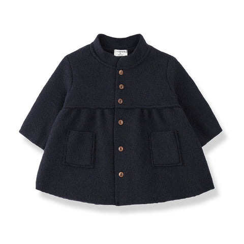 1 + in the family（ワンモア イン ザ ファミリー） 2026AW GORIZIA -blue- girly coat w/scarf スカート付きガーリーコート (コピー)