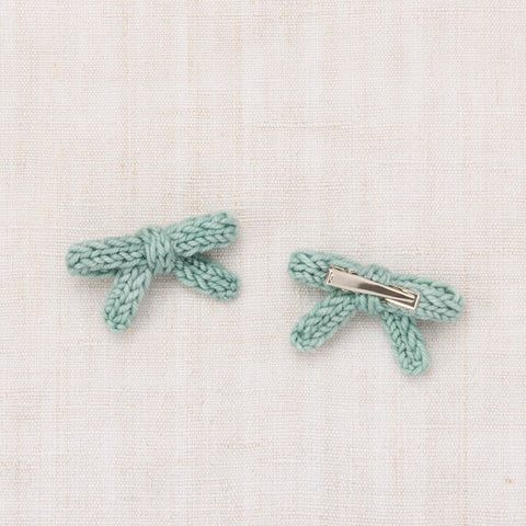 【D2】Misha&Puff（ミーシャアンドパフ）2025WI Goldie Bow Set -Sage- リボンクリップ(ヘアアクセ）