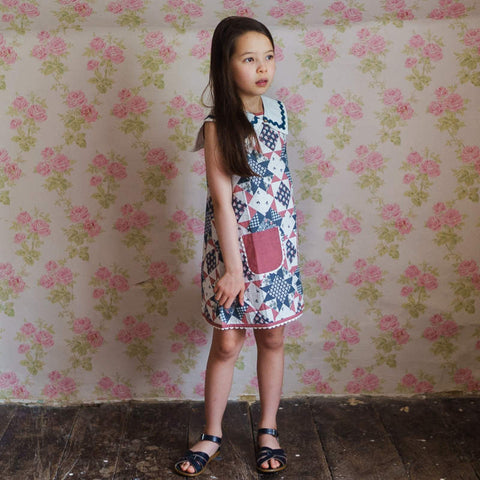 Little Cotton Clothes（リトルコットンクローズ）2026SS Hannah Dress Patchwork Floral ワンピース、キッズドレス