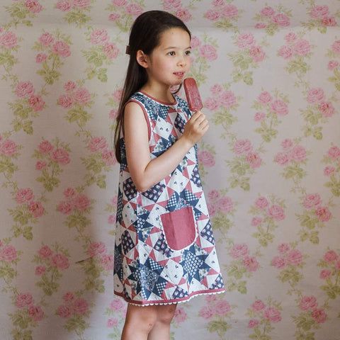 Little Cotton Clothes（リトルコットンクローズ）2026SS Hannah Dress Patchwork Floral ワンピース、キッズドレス
