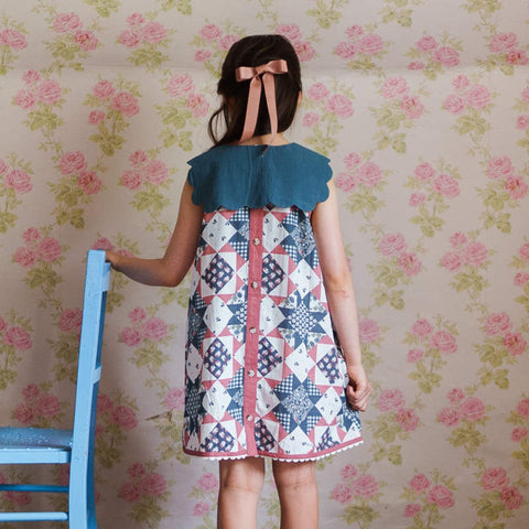 Little Cotton Clothes（リトルコットンクローズ）2026SS Hannah Dress Patchwork Floral ワンピース、キッズドレス