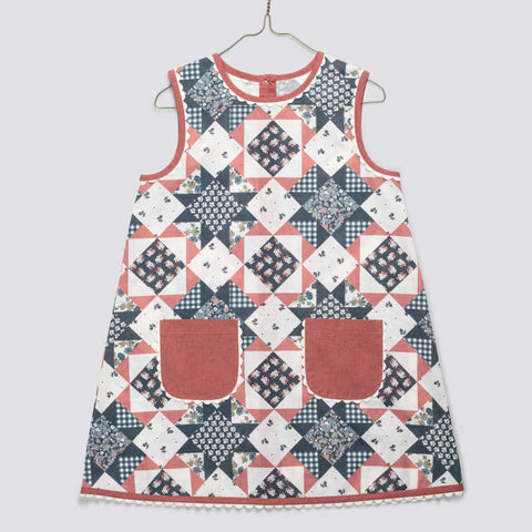 Little Cotton Clothes（リトルコットンクローズ）2026SS Hannah Dress Patchwork Floral ワンピース、キッズドレス