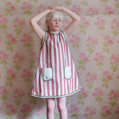 Little Cotton Clothes 2024AW Button Pointelle Tee - Marsala Buttoned pointelle long sleeve T-shirt