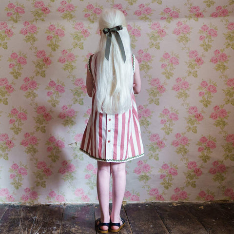 Little Cotton Clothes（リトルコットンクローズ）2026SS Hannah Dress Raspberry Stripe ワンピース、キッズドレス