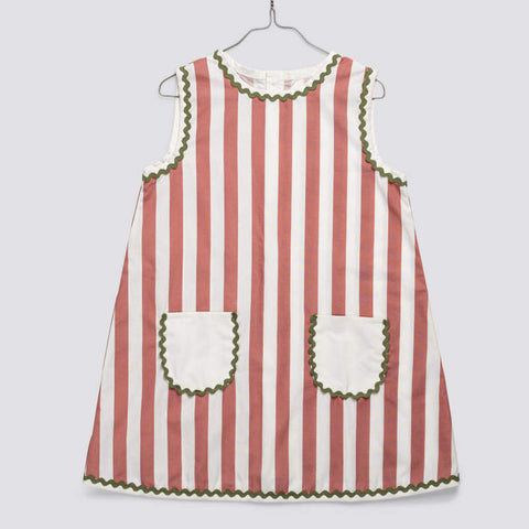 Little Cotton Clothes（リトルコットンクローズ）2026SS Hannah Dress Raspberry Stripe ワンピース、キッズドレス