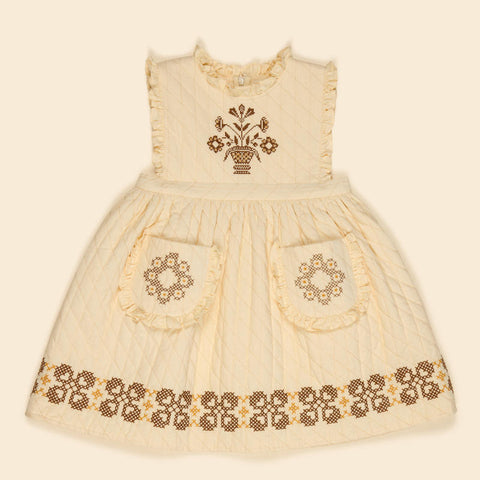 Apolina 2024AW Mia Dress - Almond - Kids Dress