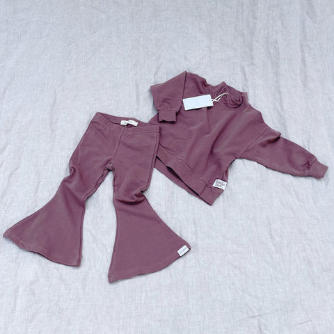 ★9.Twin Collective Kids Lovecats Lounge Set dried plum stretch loopback ラウンジセット