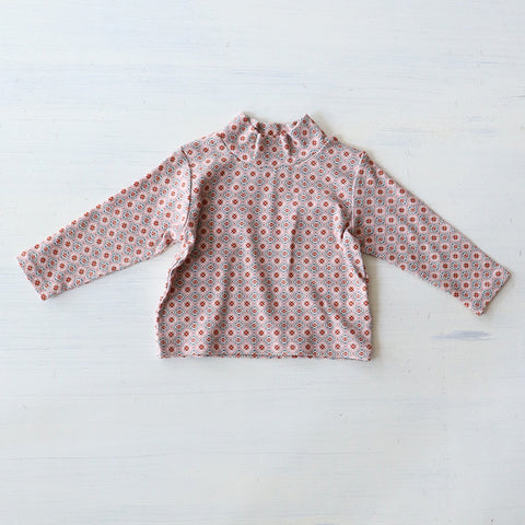 &pal（アンドパル）2025AW pixel art pattern high neck T   pink ハイネックT ピンク