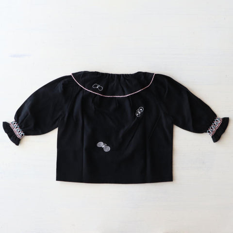 mina perhonen（ミナペルホネン） 25AW choucho -black-  プルオーバー、カットソーブラウス  ADA8482PB  ADA8482PC