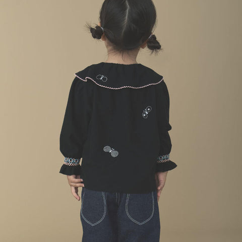 mina perhonen（ミナペルホネン） 25AW choucho -black-  プルオーバー、カットソーブラウス  ADA8482PB  ADA8482PC