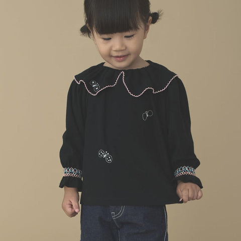 mina perhonen（ミナペルホネン） 25AW choucho -black-  プルオーバー、カットソーブラウス  ADA8482PB  ADA8482PC