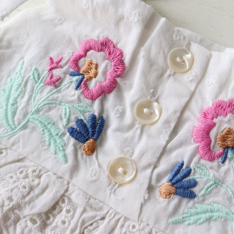 Lali Kids（ラリキッズ）2024SS SUMMER FLORA ROMPER ロンパース PEAL WITH EMBROIDERY