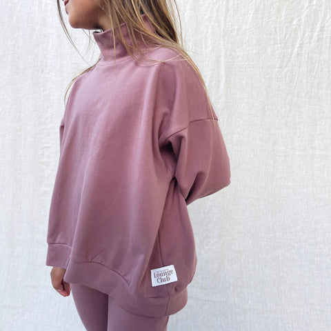 ★9.Twin Collective Kids Lovecats Lounge Set dried plum stretch loopback ラウンジセット
