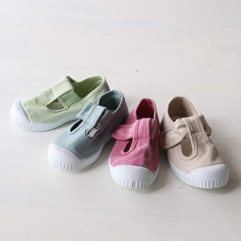 Cienta Kids T-Strap Shoes Canvas Sneakers 77997 Size 21-27 (12.5-16.5cm)