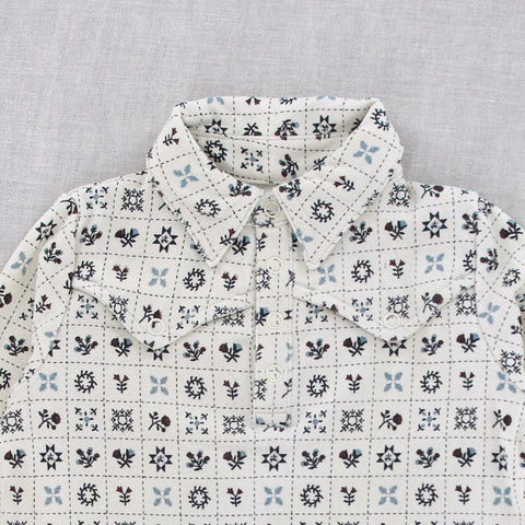 iver&isla 2024AW pima western polo -cream folk quilt- ピマウェスタンポロシャツ