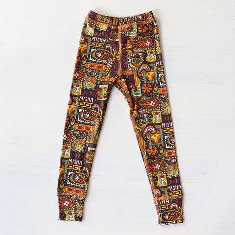 Misha&Puff（ミーシャアンドパフ）2024AW Legging with Rib Cuff -Fox Groovy Paisley- キッズレギンス