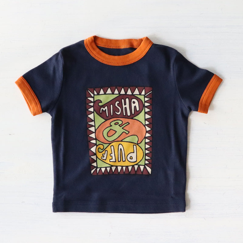 Misha & Puff（ミーシャアンドパフ）2024AW Groovy Paisley Ringer Tee -Ink- キッズデザインT –  LePuju