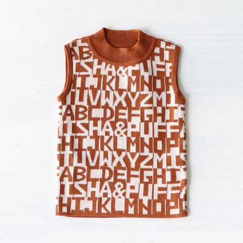 ・Misha&Puff（ミーシャアンドパフ）2024AW Mock Neck Shell -Acorn Alphabet- モックネックシェル