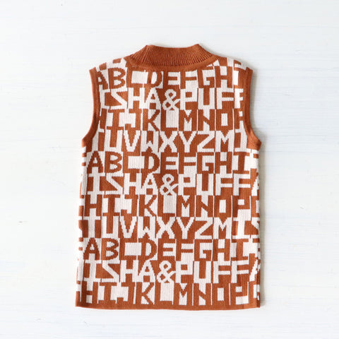 ・Misha&Puff（ミーシャアンドパフ）2024AW Mock Neck Shell -Acorn Alphabet- モックネックシェル