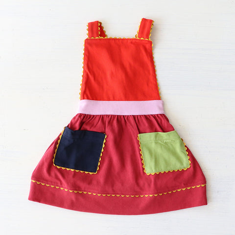 Misha&Puff（ミーシャアンドパフ）2024AW Colorblock Selma Pinafore -Berry- ピナフォア（エプロンドレス）