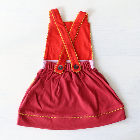 Misha&Puff（ミーシャアンドパフ）2024AW Colorblock Selma Pinafore -Berry- ピナフォア（エプロンドレス）