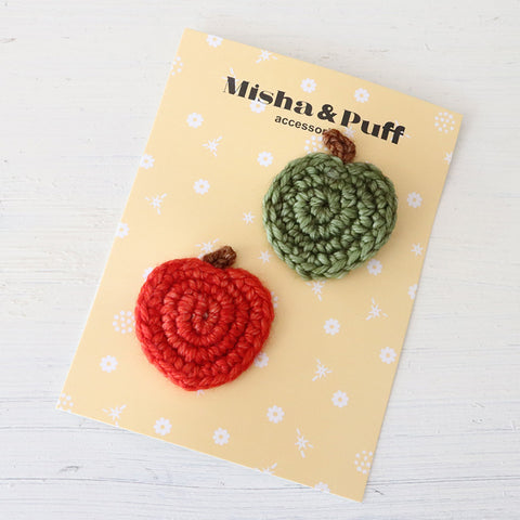 Misha &amp; Puff 2024AW Apple Clip Set Apple hair clip (hair accessory)