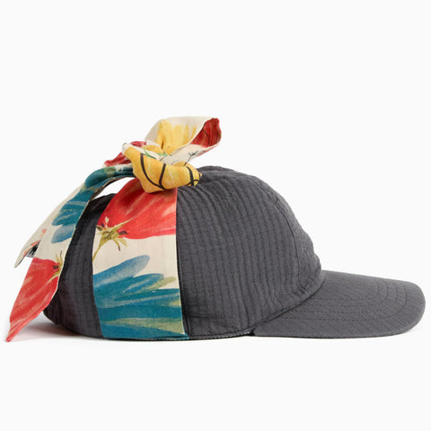 WOLF&RITA（ウルフアンドリタ） 2026SS IVONE HAT -graphite- リボン付きキャップ、キッズ帽子