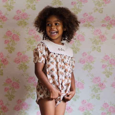 Little Cotton Clothes（リトルコットンクローズ）2026SS Ivy Romper Marigold Floral ロンパース