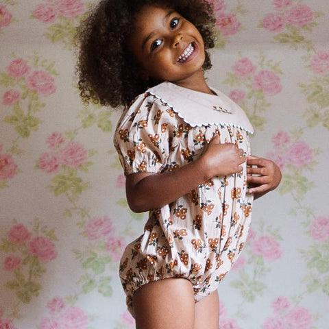 Little Cotton Clothes（リトルコットンクローズ）2026SS Ivy Romper Marigold Floral ロンパース