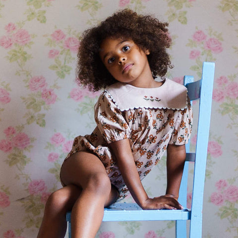 Little Cotton Clothes（リトルコットンクローズ）2026SS Ivy Romper Marigold Floral ロンパース