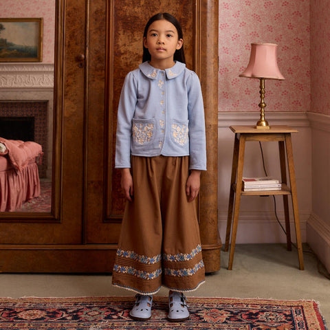 Apolina（アポリナ）2026AW JENA JERSEY CARDIGAN - BOOK BLUE -　キッズカーディガン.