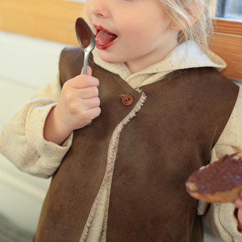 1 + in the family（ワンモア イン ザ ファミリー） 2025AW KATJA -brown- vest フェイクファーベスト